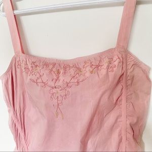 Boutique floral embroidered pastel pink tank top unique vintage cute 90s y2k